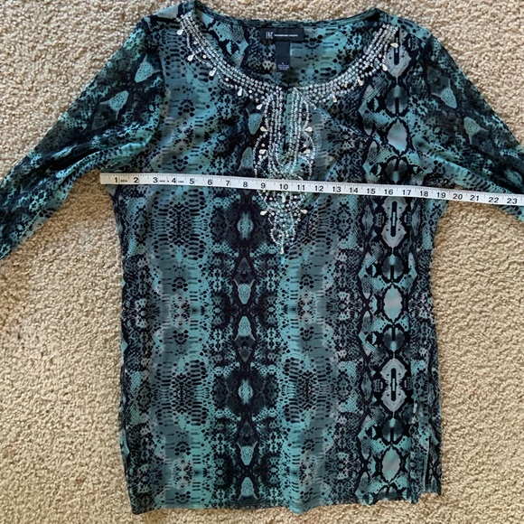(SOLD) INC. Jeweled Snake Skin Tunic Top - Picture 7 of 9